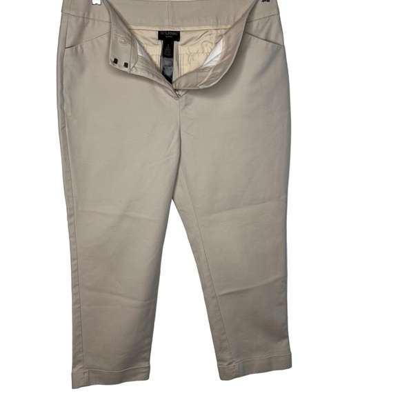 Chicos So Slimming Women’s Beige Cropped Pants Size 16 Cotton Spandex Blend - Picture 3 of 15